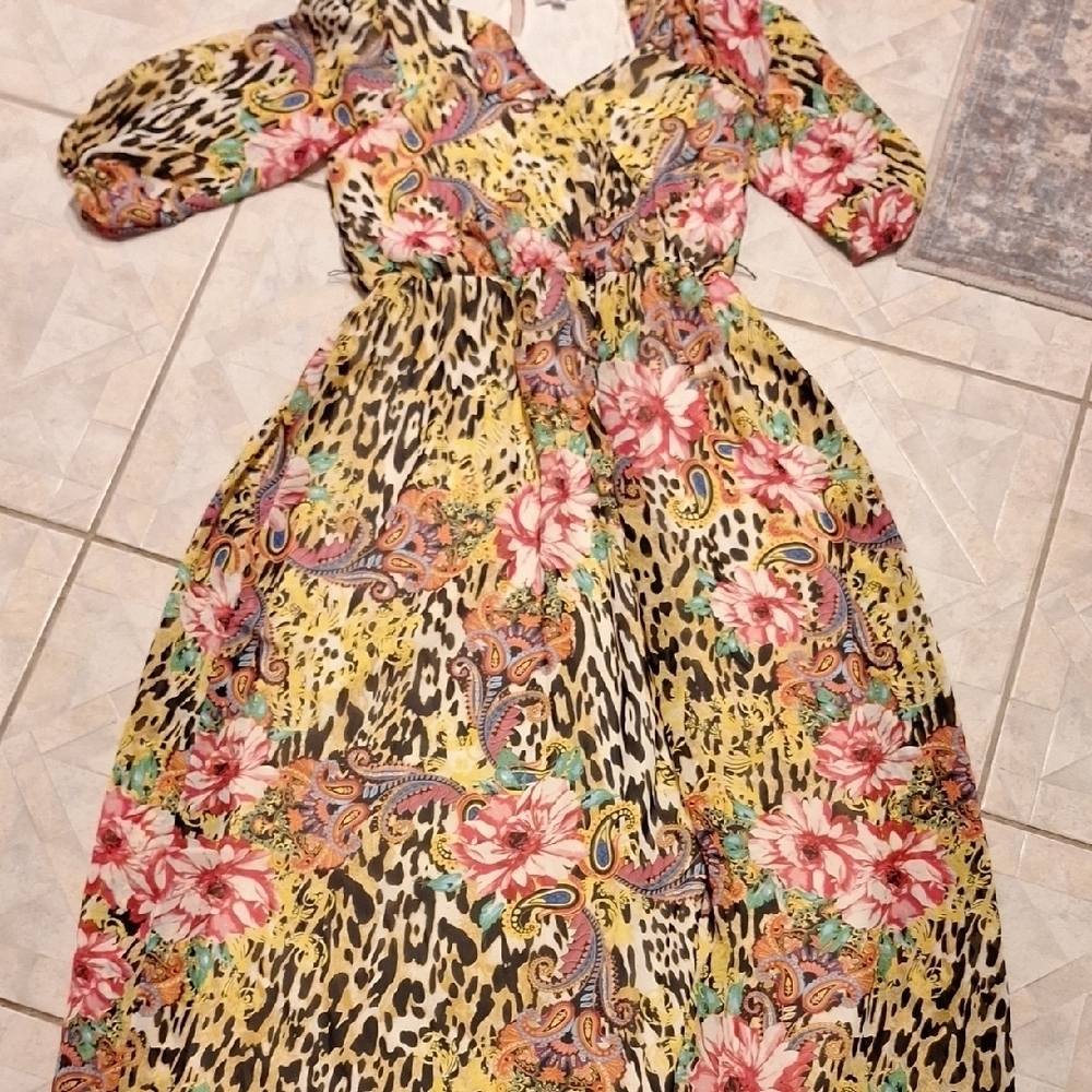 y Shelby & Palmer Midi Lined 3/4 Sleeve Pretty Dress Size 16
